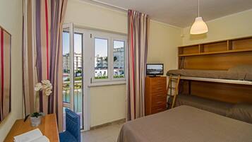Quadruple Room, Balcony | Premium bedding, minibar, in-room safe, desk