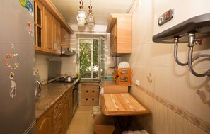 Fridge, microwave, coffee/tea maker