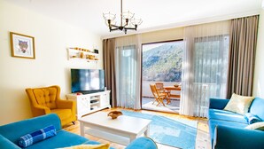Villa Luxe, 2 chambres, vue lac | Salle de séjour