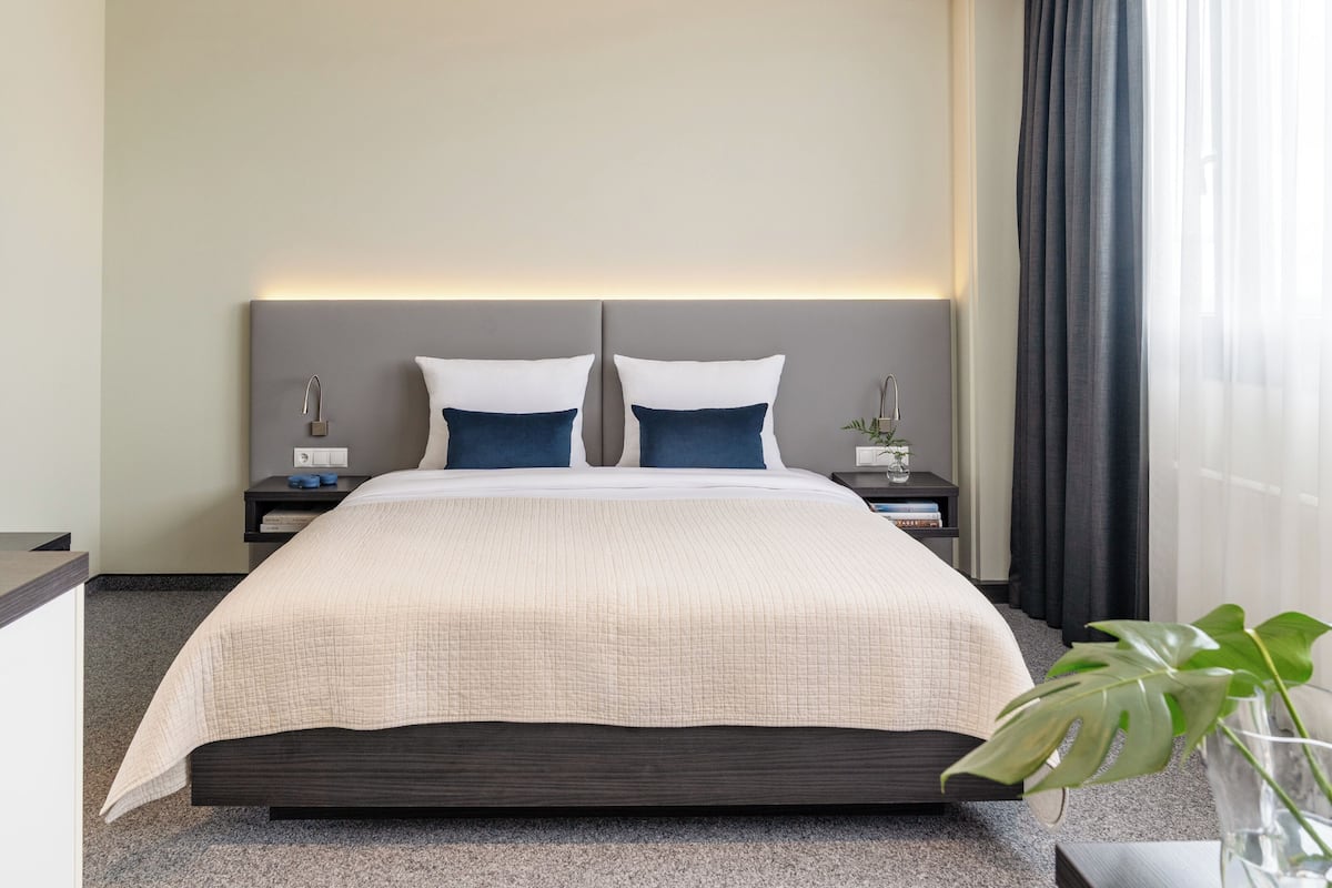 1 habitación y ropa de cama de alta calidad