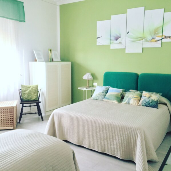 Premium bedding, desk, free WiFi, bed sheets