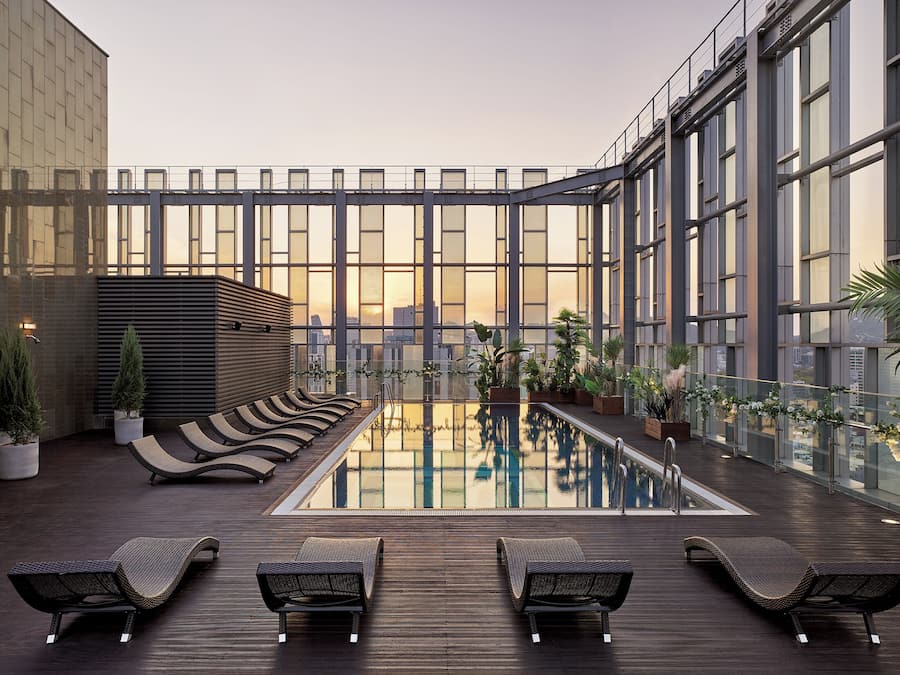 Indoor pool, seasonal outdoor pool, pool cabanas (surcharge)