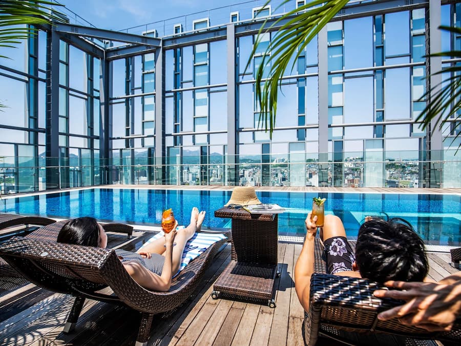 Indoor pool, seasonal outdoor pool, pool cabanas (surcharge)