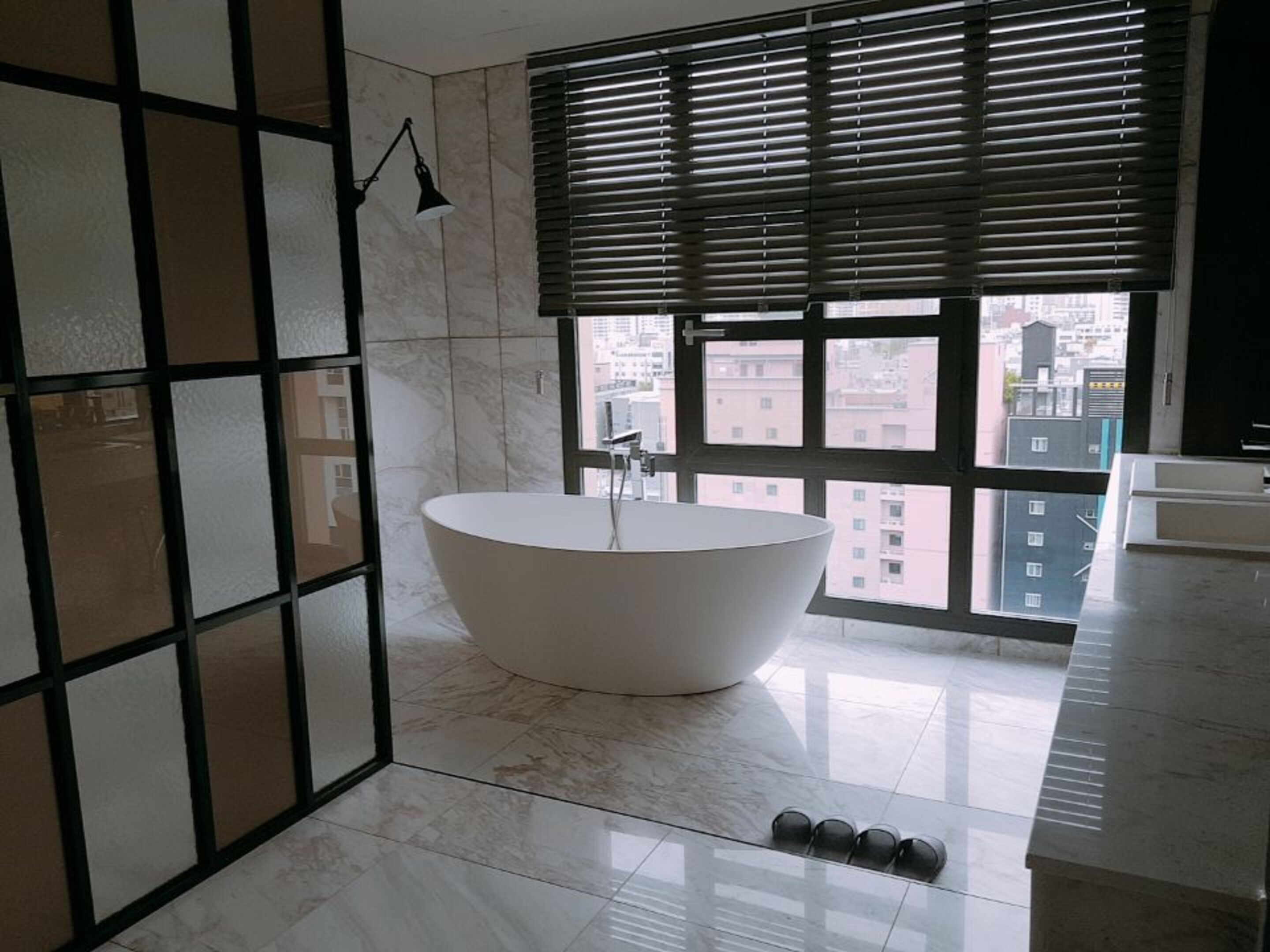 royal suite twin | bathroom | separate bathtub and shower, deep-soaking bathtub, hair dryer, bathrobes