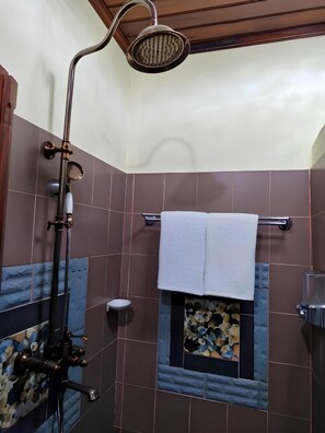 Deluxe Twin Room | Bathroom | Shower, hydromassage showerhead, free toiletries, soap