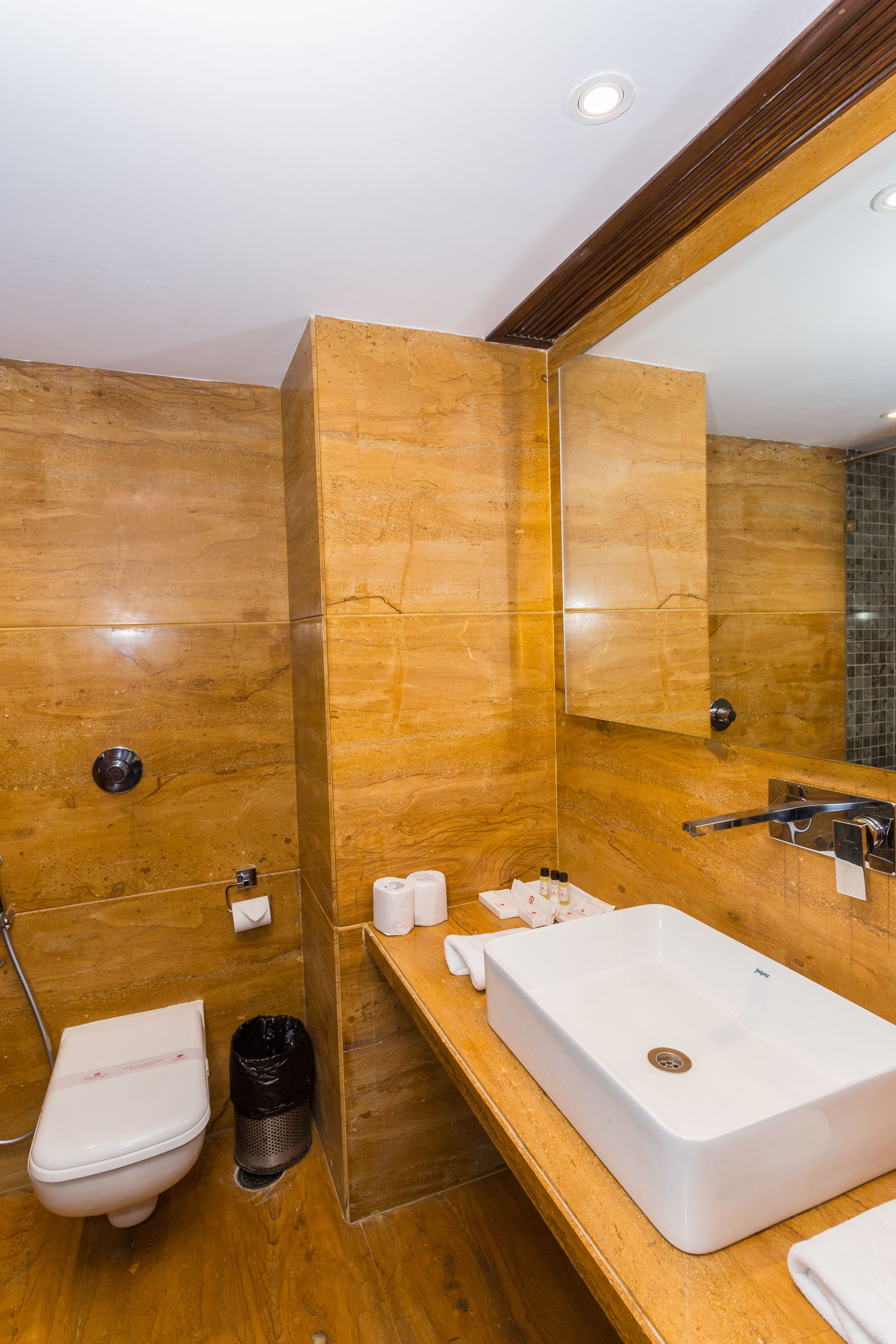 deluxe lake facing room | bathroom | shower, free toiletries, hair dryer, towels