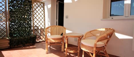 Panorama tweepersoonskamer, balkon | Terras