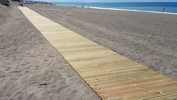 Private beach, sun-loungers, beach umbrellas