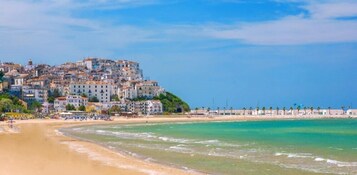 在附近的私人海滩、白沙、沙滩椅、海滩遮阳伞