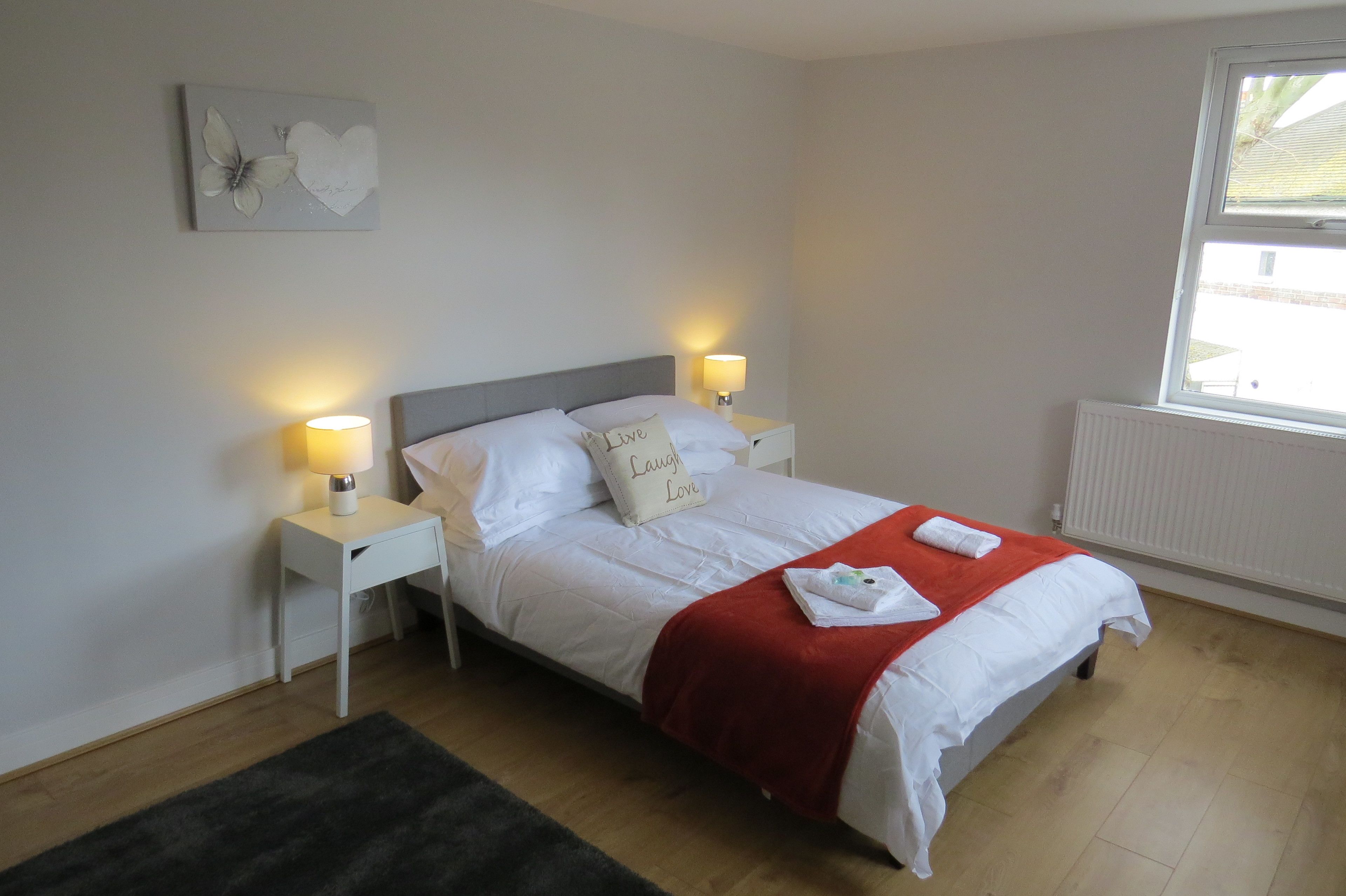 Blackout curtains, iron/ironing board, free WiFi, bed sheets