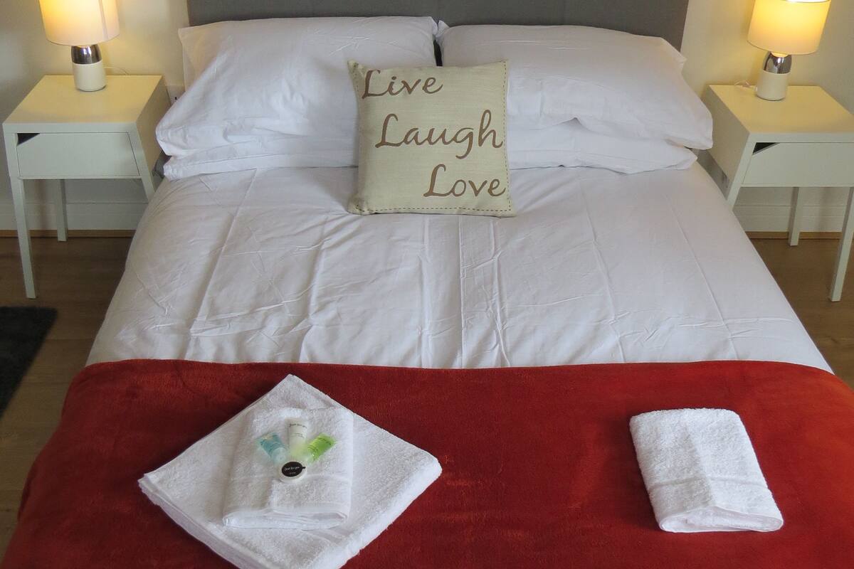 Blackout curtains, iron/ironing board, free WiFi, bed sheets