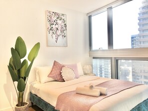 2 bedrooms, Egyptian cotton sheets, premium bedding - The Escape in Southern Cross Station (Melbourne)