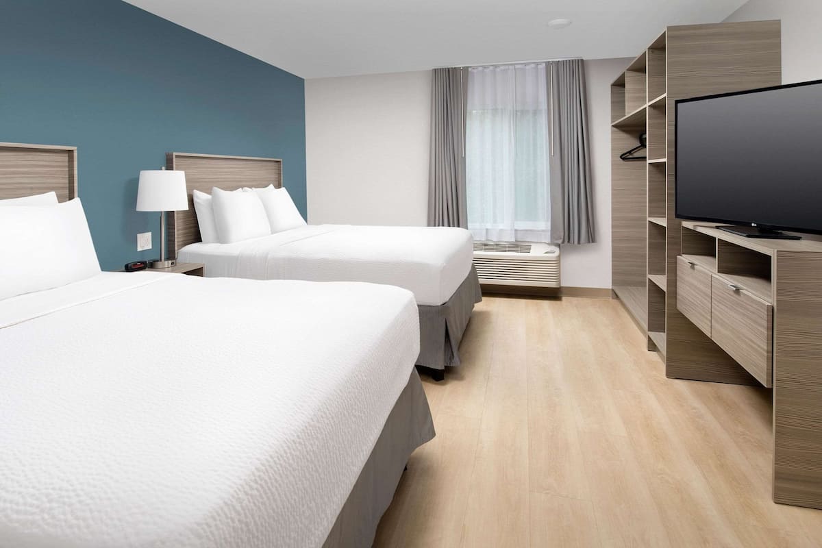 Standard Room, 2 Queen Beds, Non Smoking | Desk, blackout curtains, iron/ironing board, free WiFi