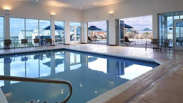 Indoor pool, seasonal outdoor pool, pool umbrellas, sun loungers