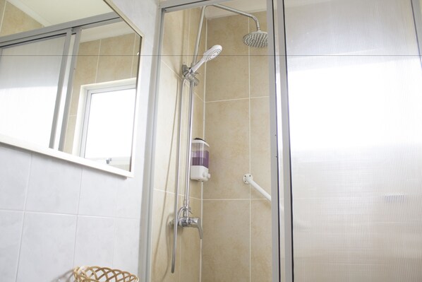 Douche, articles de toilette gratuits, serviettes fournies