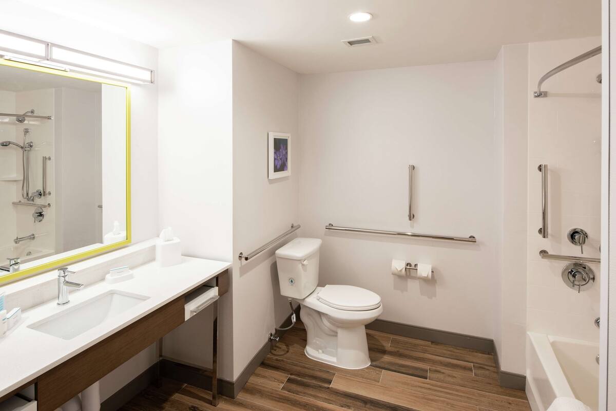 room, 2 queen beds, accessible (hearing) | bathroom shower