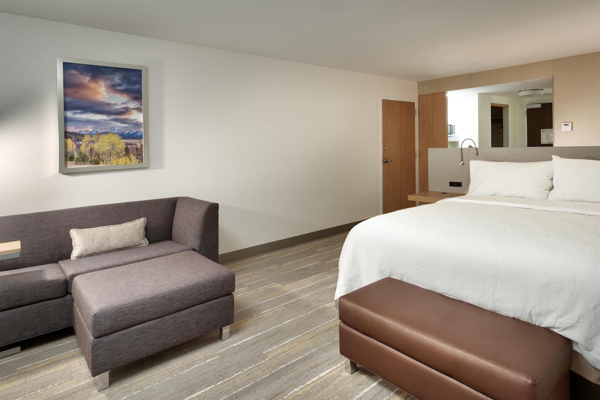 55-inch flat-screen TV with premium channels, TV