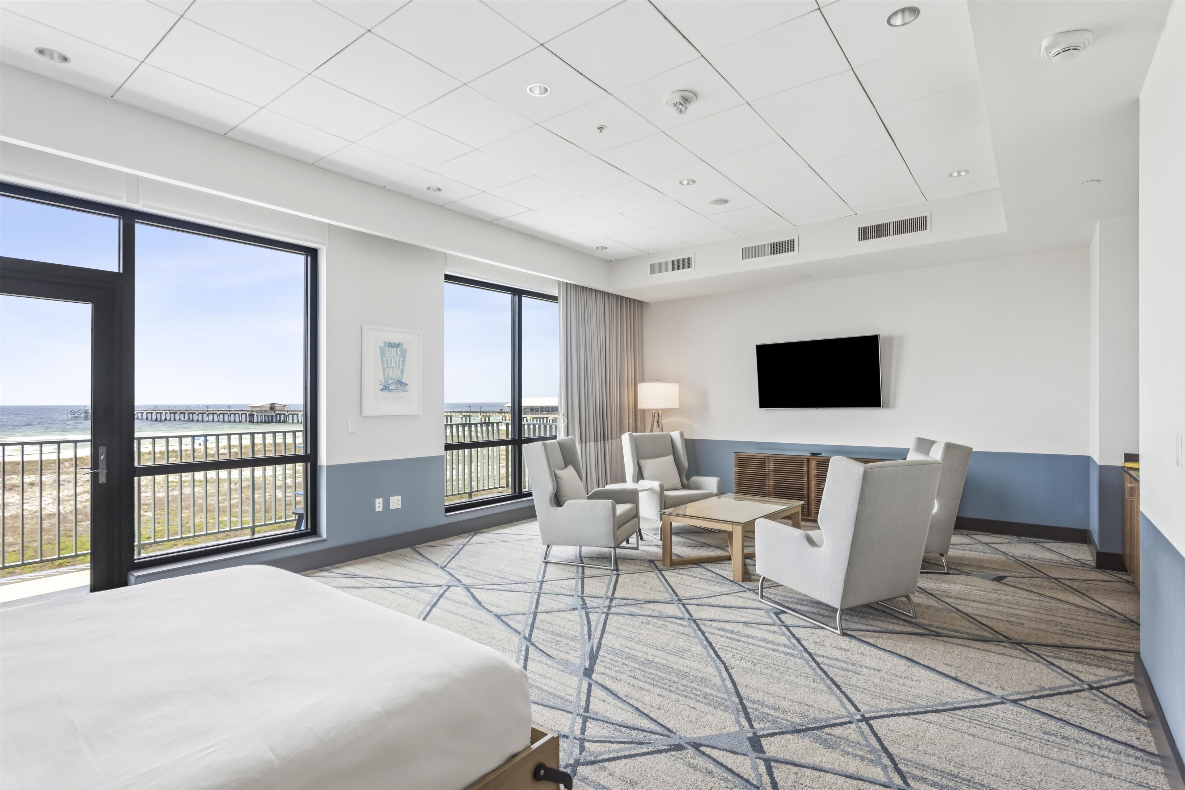 suite, balcony (gulf front) | living area | flat-screen tv