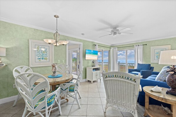 Flat-screen TV, DVD player, stereo, offices