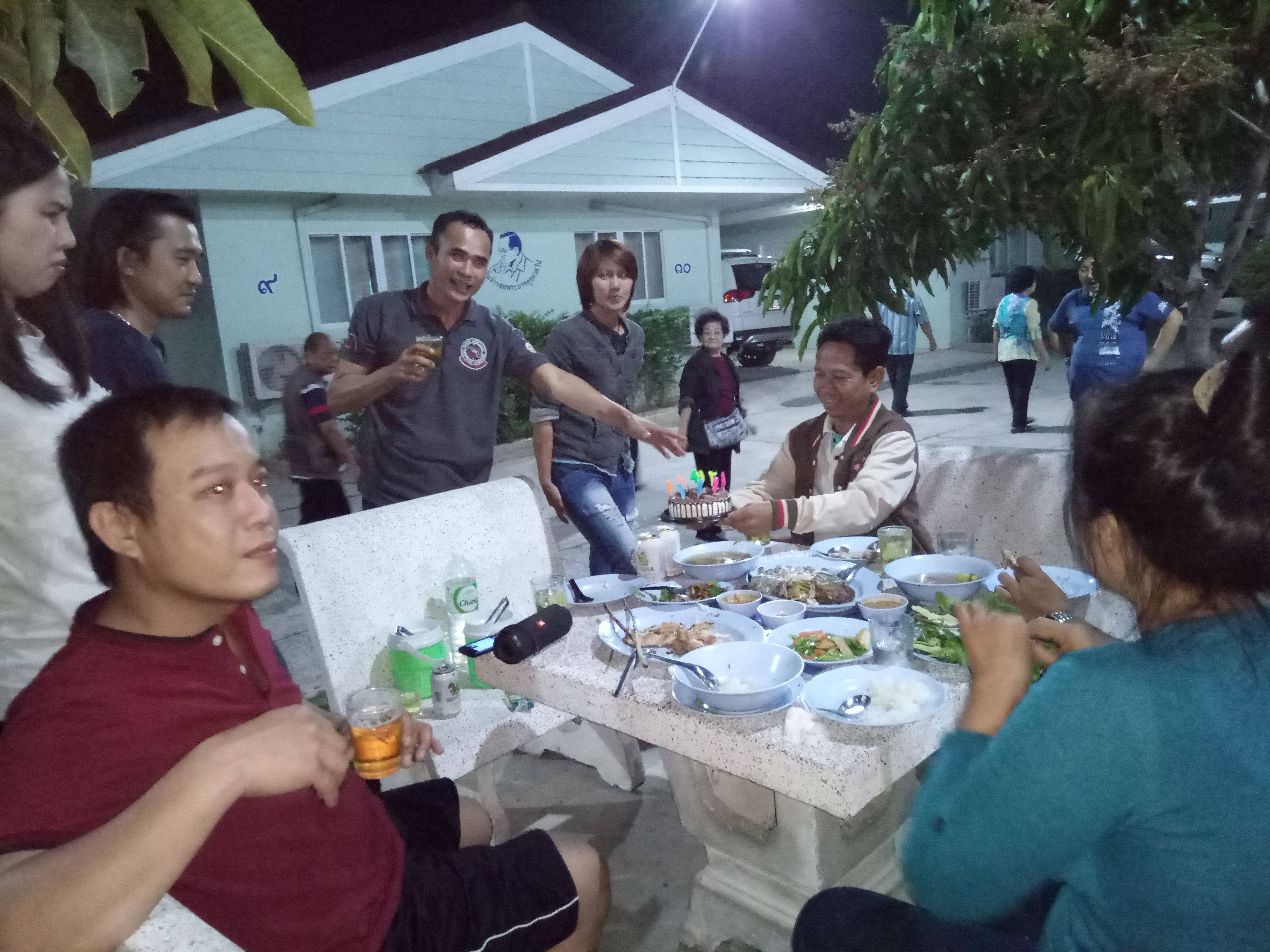Outdoor banquet area