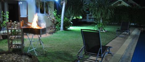 Outdoor banquet area