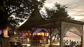 Outdoor banquet area