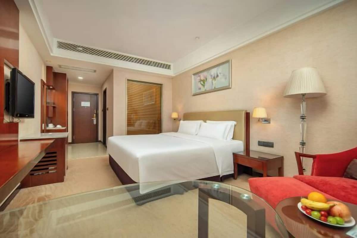 Minibar, odada kasa, masa, güneşlik/perde