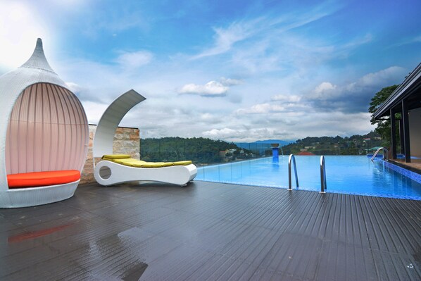 Outdoor pool, a rooftop pool