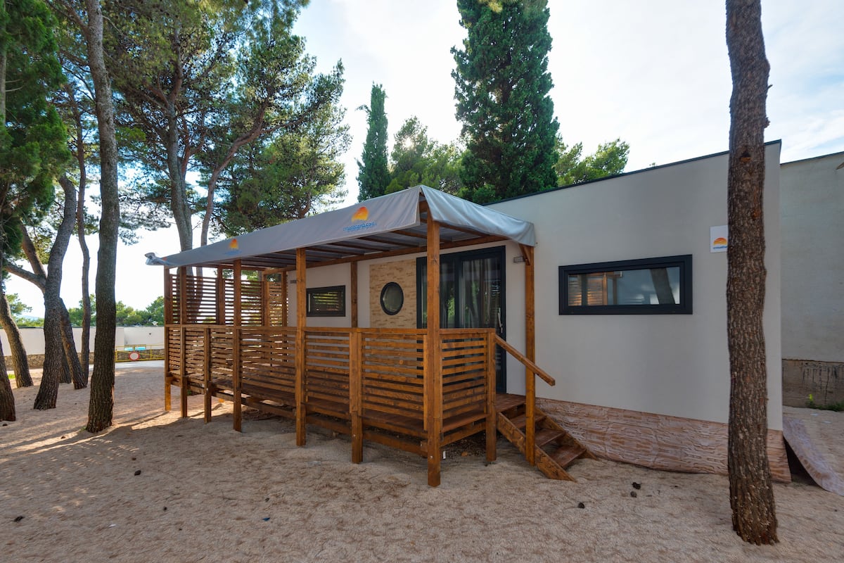 Casa mobile Premium, 2 camere da letto, accesso alla piscina, lato spiaggia | Terrazza/patio