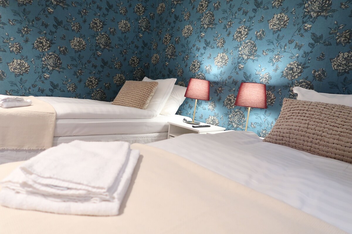 Chambre Deluxe avec lits jumeaux, 2 lits une place, salle de bains commune