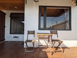 Basic Double Room, 1 Queen Bed, Patio, Ground Floor | Terrace/patio