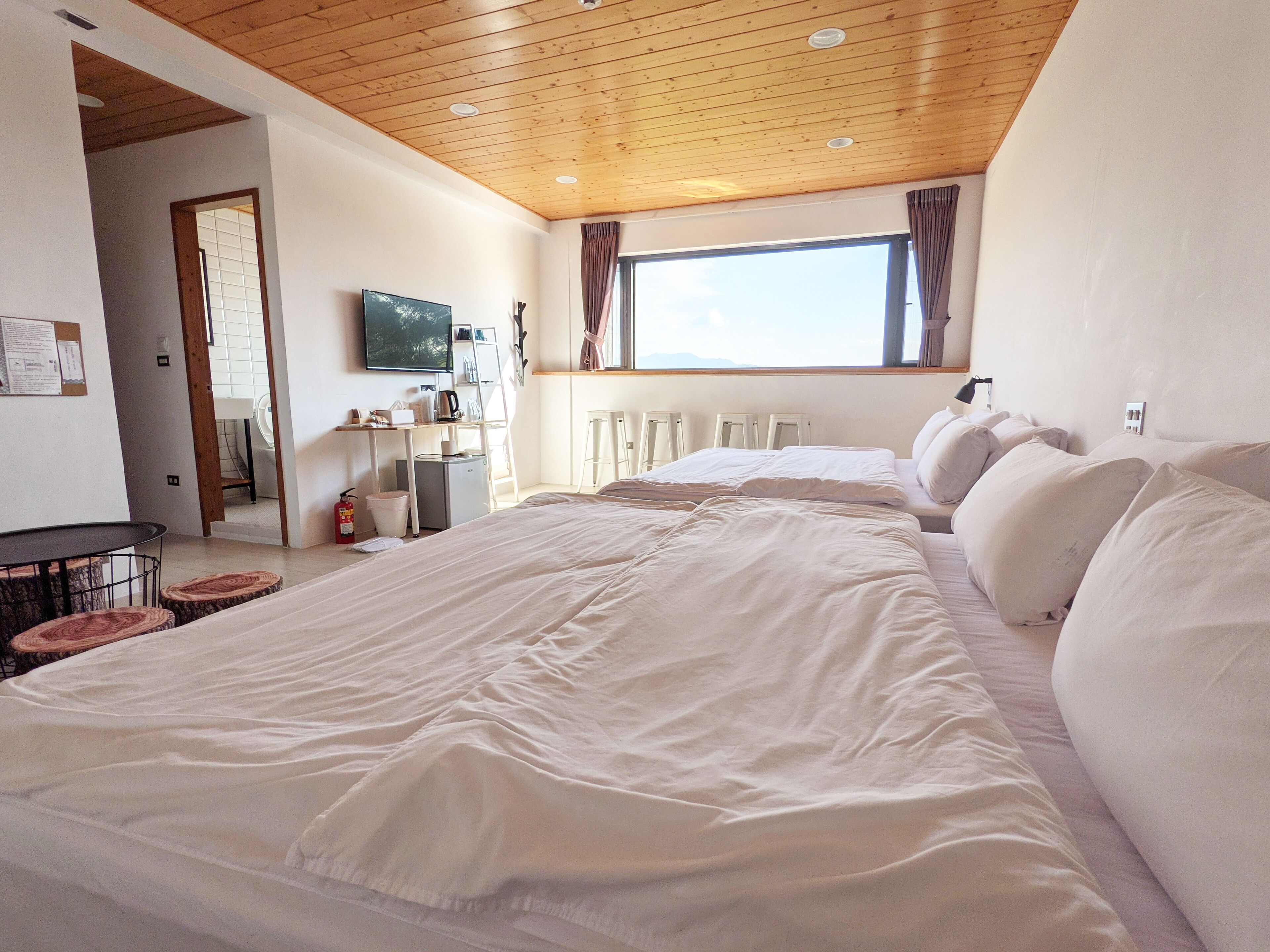 Basic Quadruple Room, 2 Queen Beds, Mountain View, Tower | Blackout curtains, free WiFi, bed sheets
