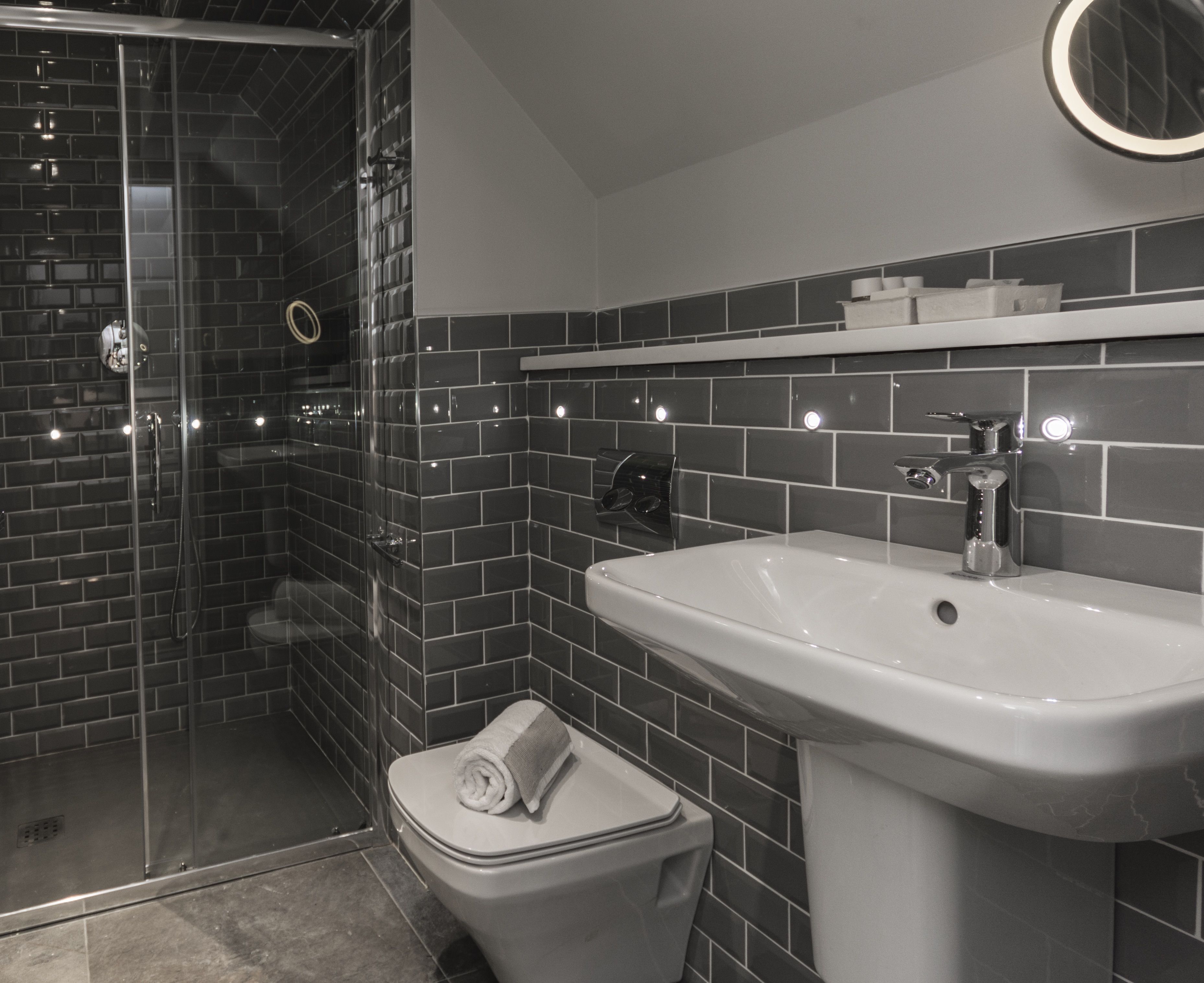 suite, garden view - the dovecote | bathroom | shower, designer toiletries, hair dryer, bathrobes
