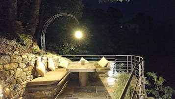 Luxury Villa, 2 Bedrooms, Sea View (Valdita) | Living area | Flat-screen TV, fireplace