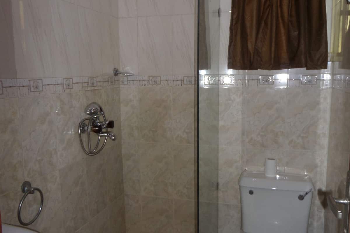 deluxe room, 1 double bed | bathroom | shower, rainfall showerhead, free toiletries, towels