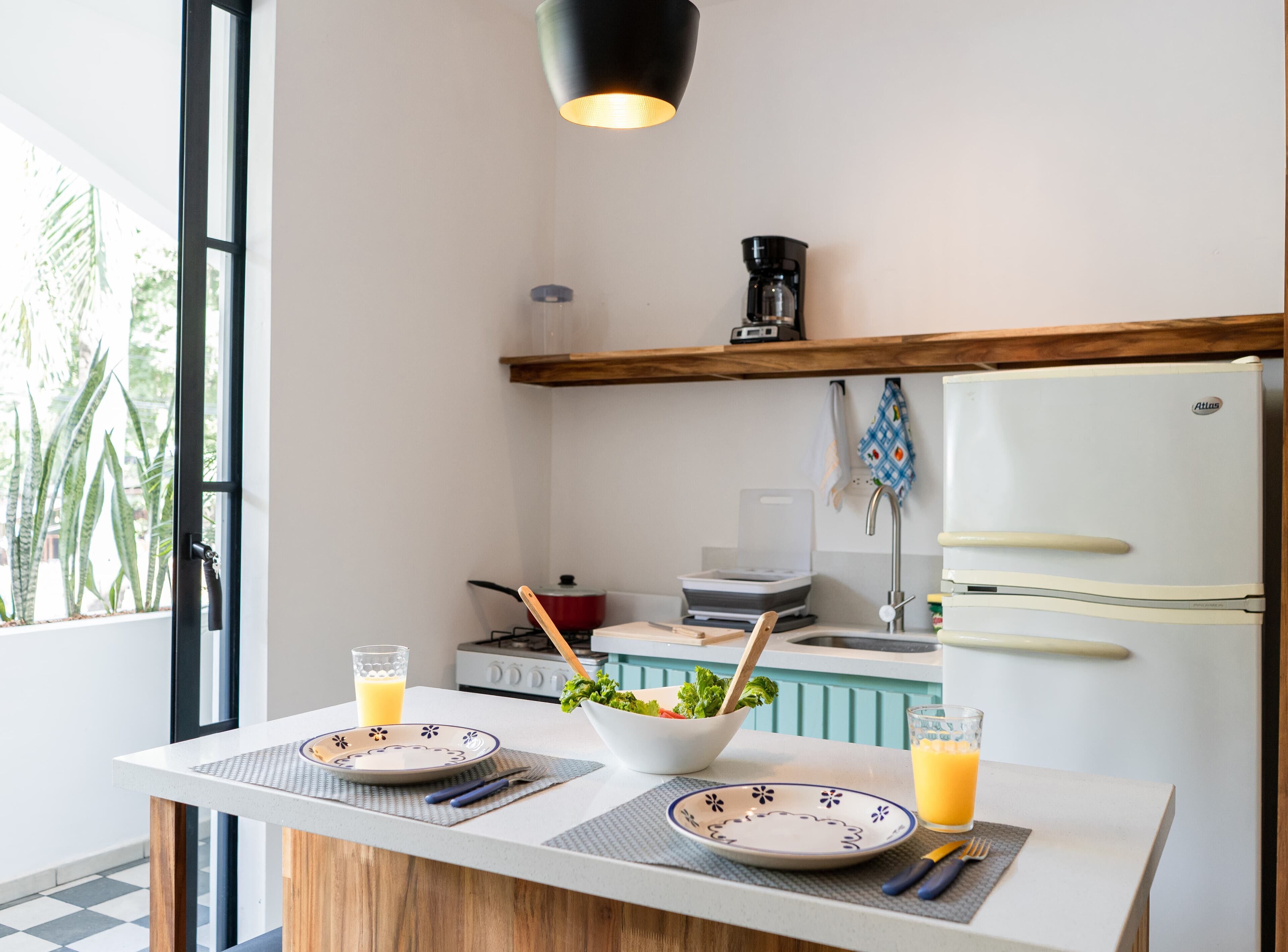 Classic Apartment, 1 Bedroom | Private kitchen | Full-sized fridge, oven, stovetop, coffee/tea maker