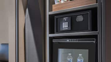 A minibar with a SmartBox and a water dispenser.