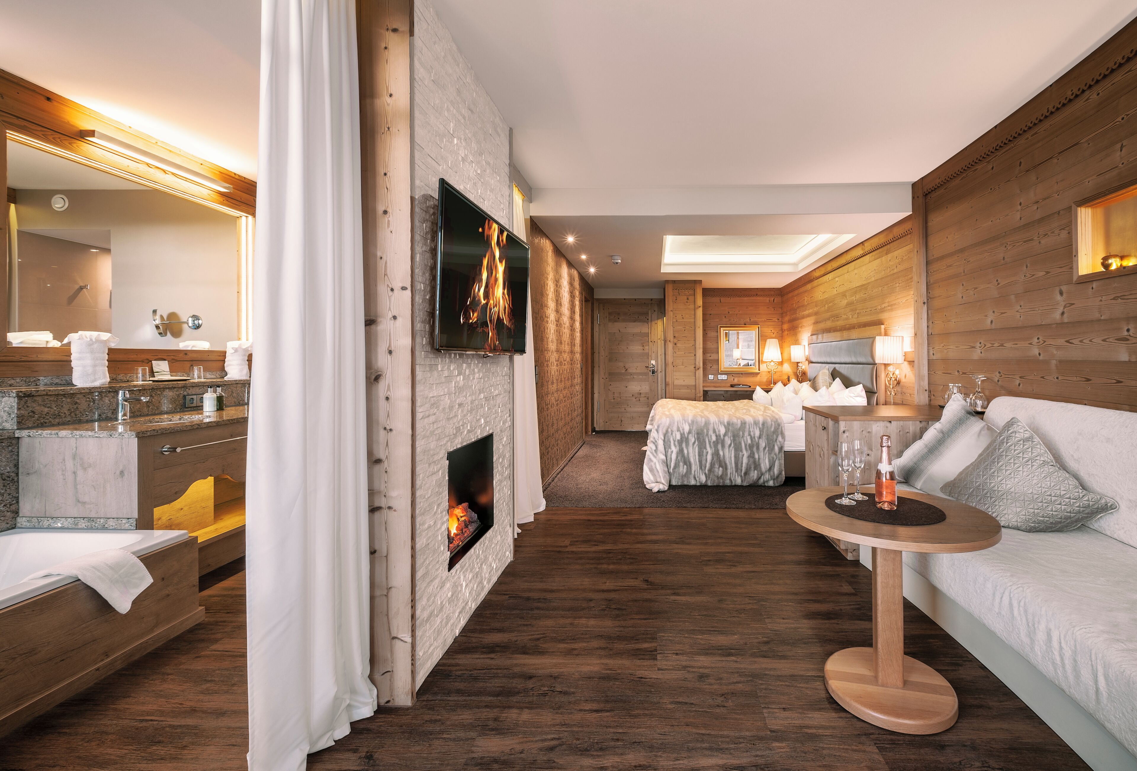 Premium Room | Living area | 50-inch LED TV with satellite channels