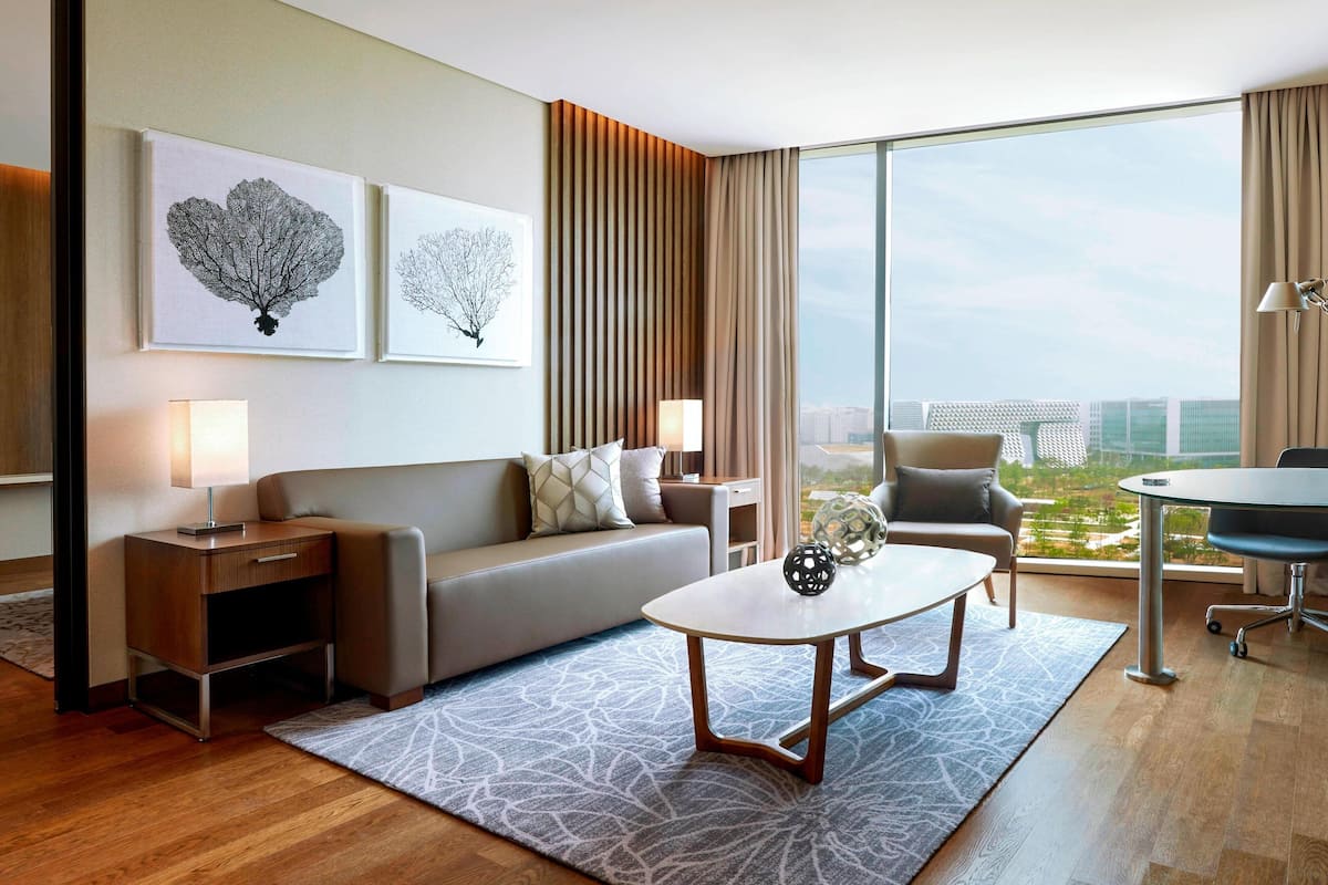 Suite, 1 chambre, non-fumeur, vue parc | Coin séjour