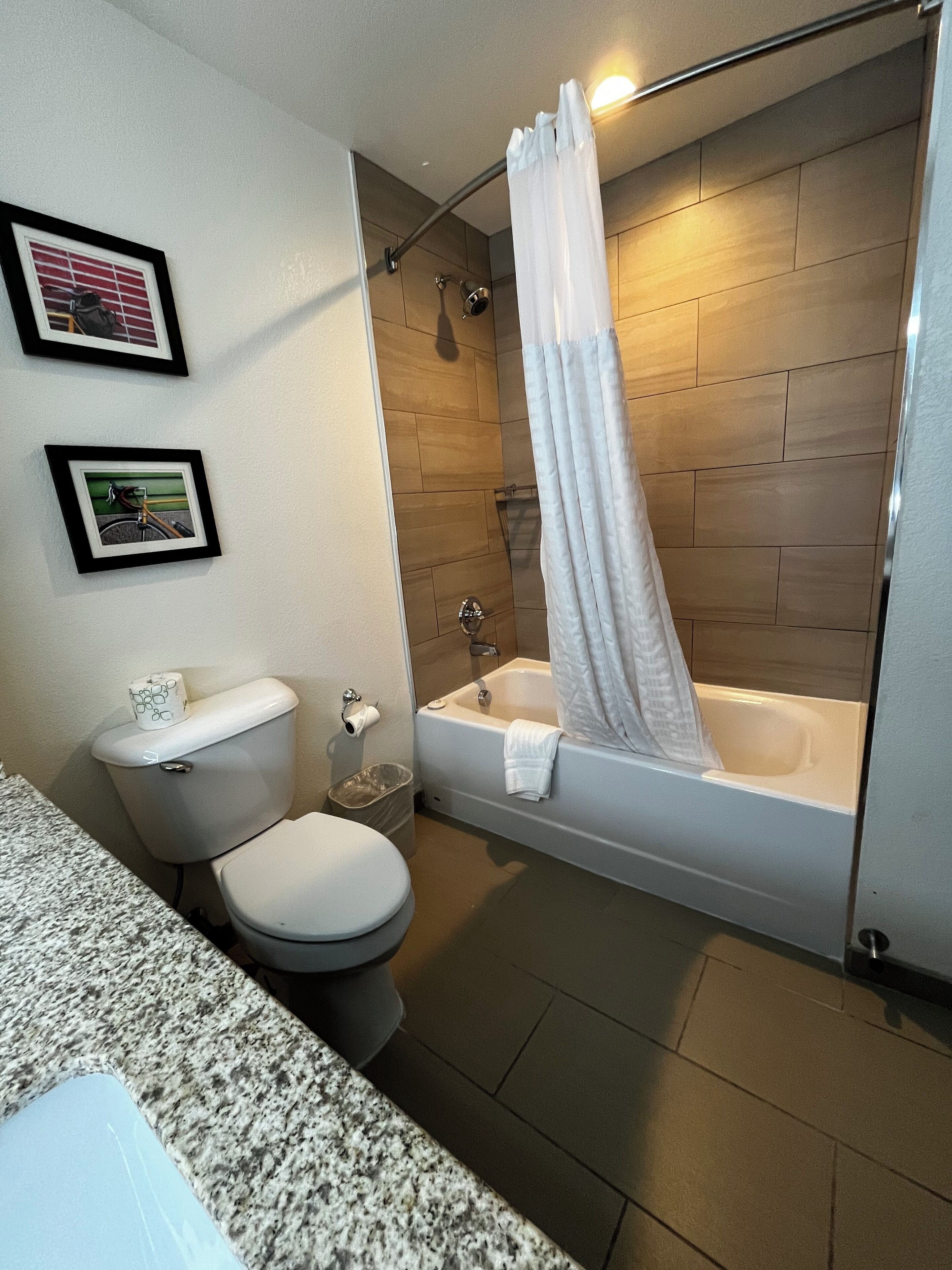 free toiletries, hair dryer, towels