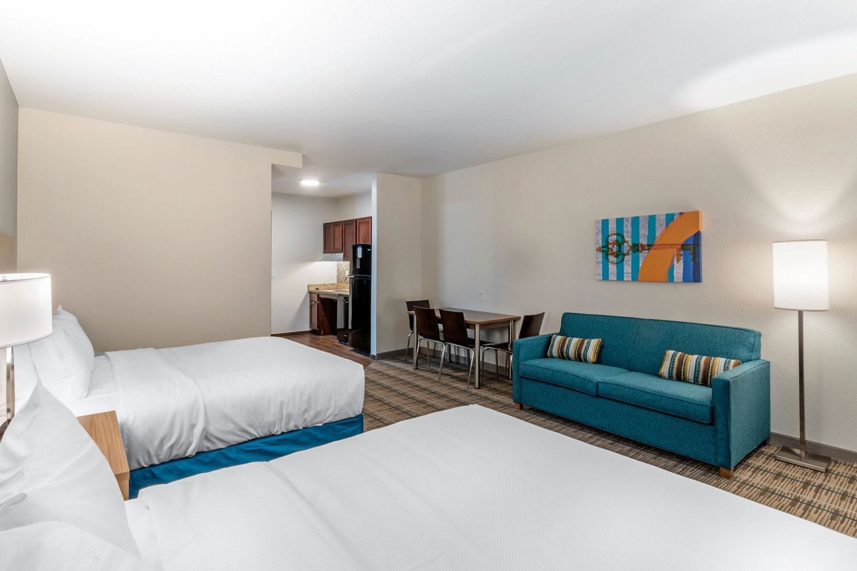 1 bedroom, laptop workspace, blackout curtains, iron/ironing board