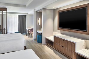 In-room safe, desk, laptop workspace, blackout drapes