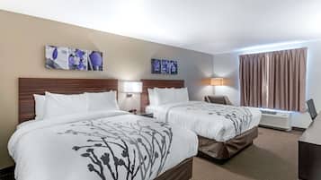 Premium bedding, desk, blackout drapes, iron/ironing board