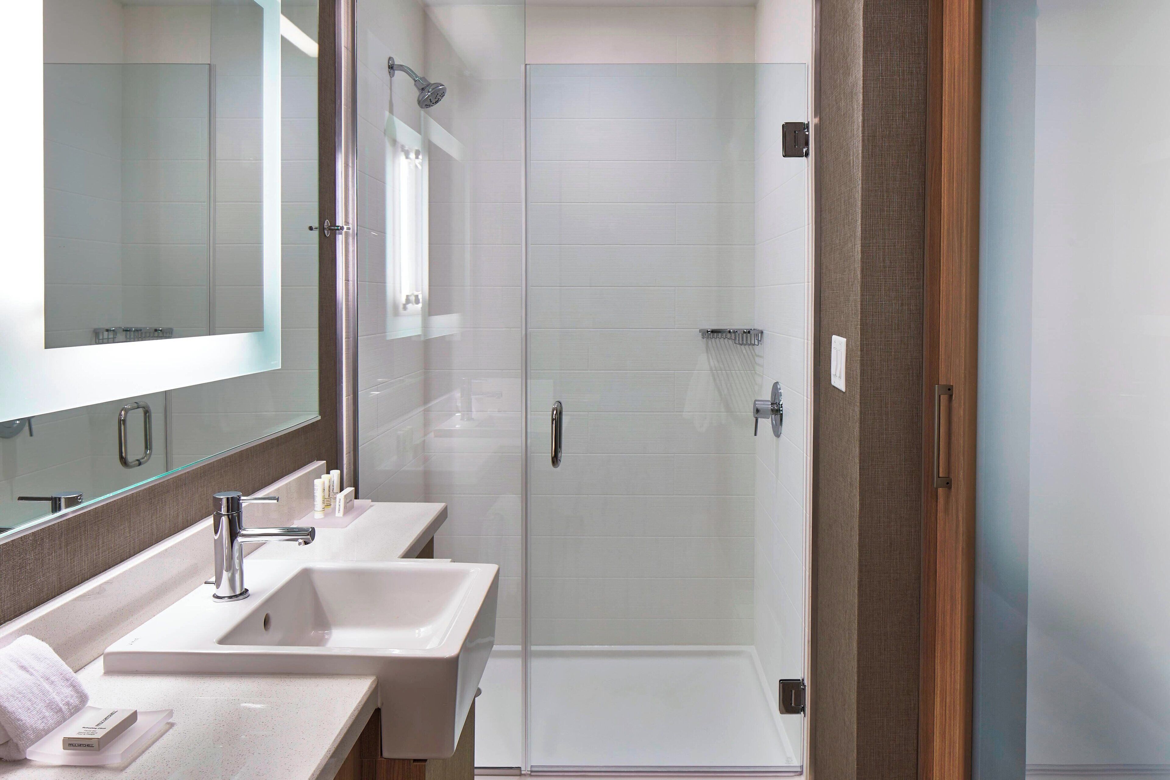 free toiletries, hair dryer, towels