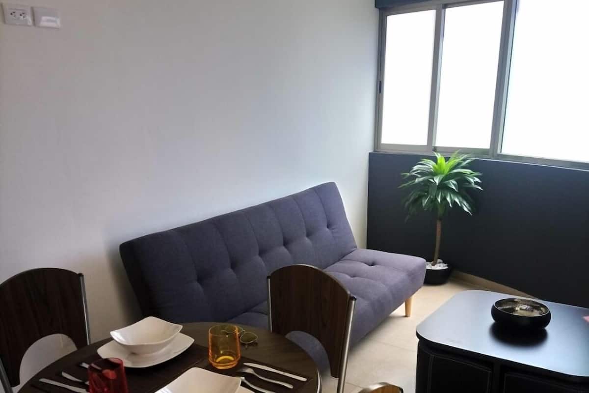 Apartamento, 1 quarto (Depto 6) | Escrivaninha, ferros/tábuas de passar roupa, Wi-Fi de cortesia