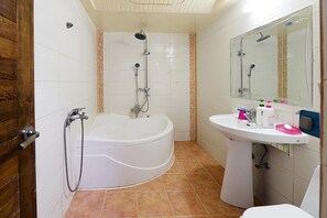 Free toiletries, hair dryer, towels