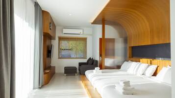 Neljän hengen perhehuone | Pimennysverhot, ilmainen Wi-Fi