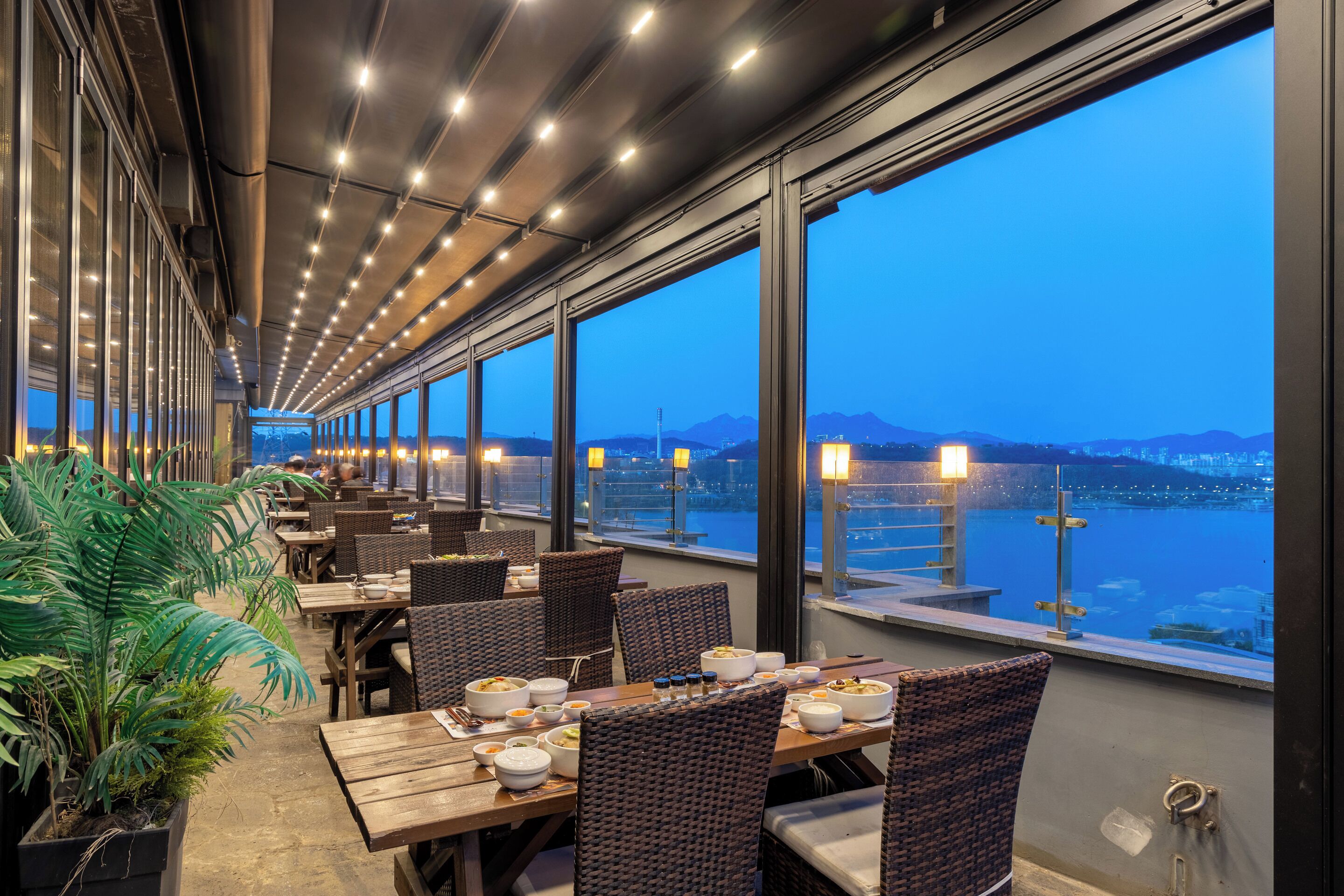 Outdoor banquet area