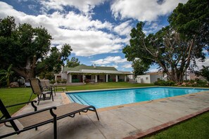 Outdoor pool, pool loungers - Green Olive Guesthouse (Robertson)