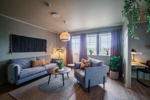 Suite | Down comforters, laptop workspace, blackout drapes, iron/ironing board - Hustadvika Havhotell - By Classic Norway Hotels (Hustadvika)